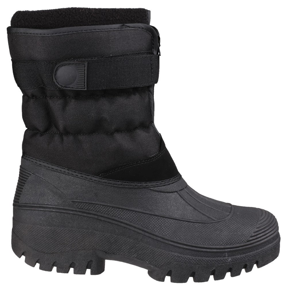 Chase Touch Fastening and Zip up Winter Boots Black