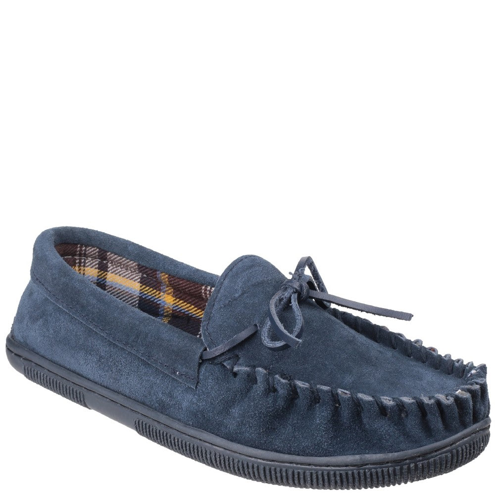 Alberta Moccasin Slippers Navy Cotswold Shoes