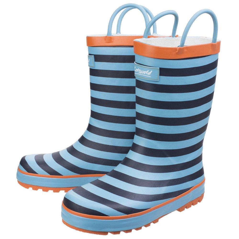 Kids Captain Stripy Wellies Blue