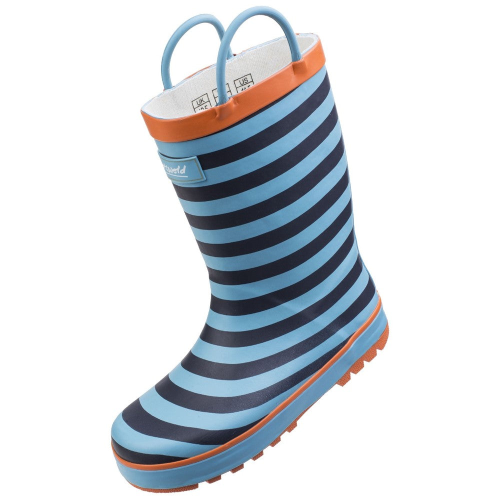 Kids Captain Stripy Wellies Blue