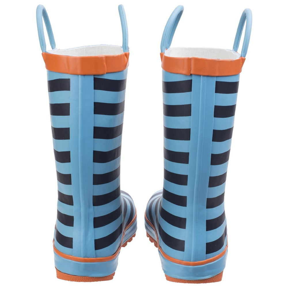 Kids Captain Stripy Wellies Blue