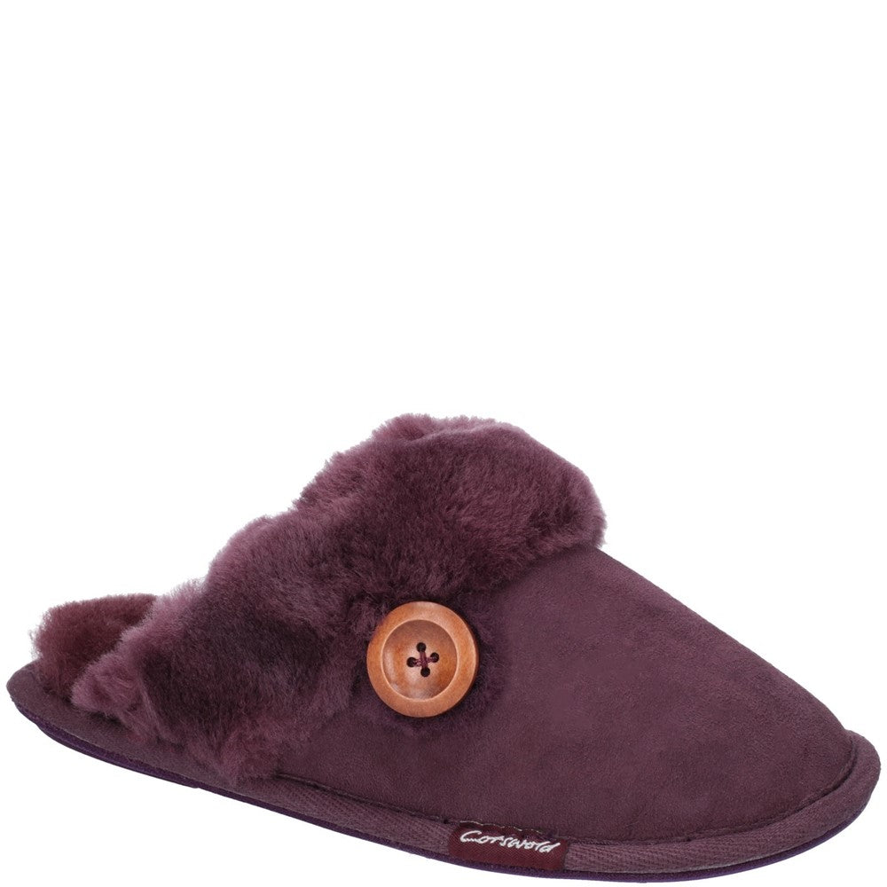 Lechlade Sheepskin Mule Slippers Purple