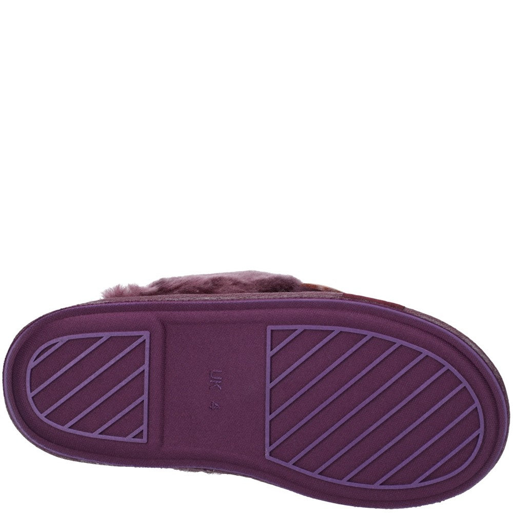 Lechlade Sheepskin Mule Slippers Purple