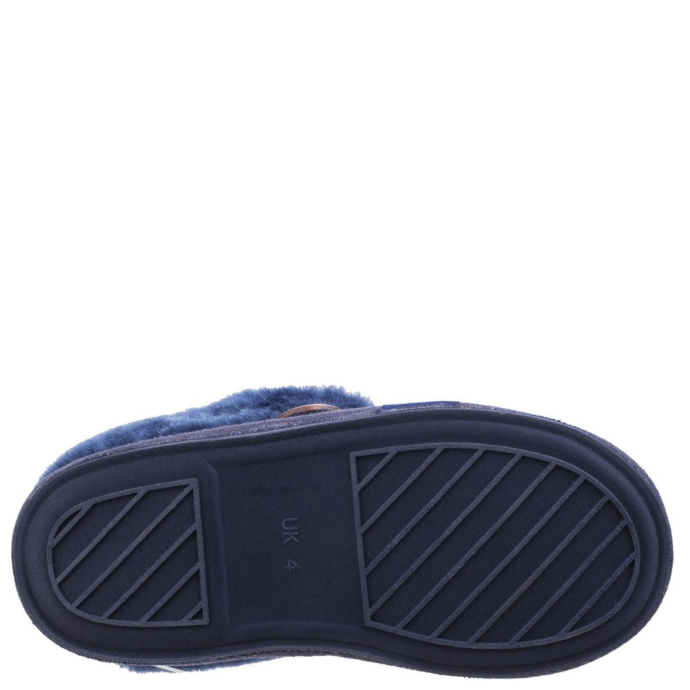 Wotton Sheepskin Bootsie Slippers Dark Blue