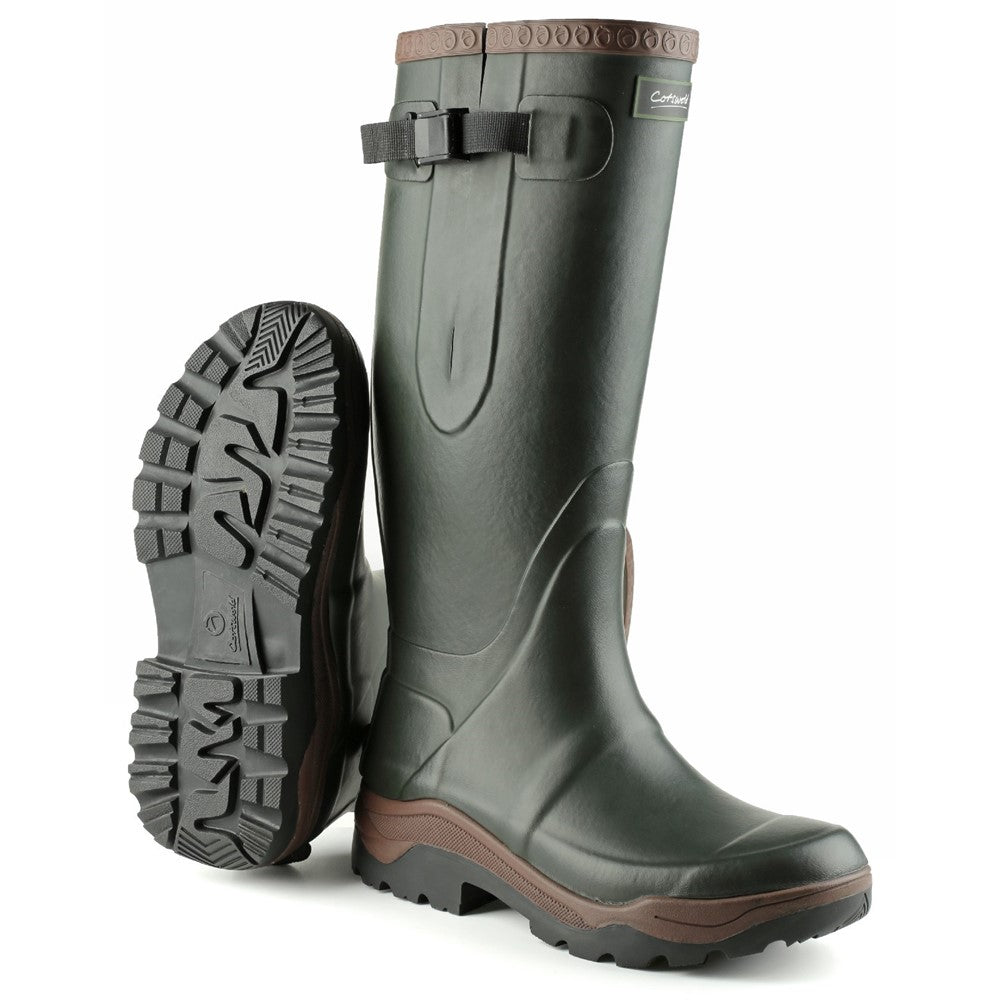 Compass Neoprene Rubber Wellingtons Green