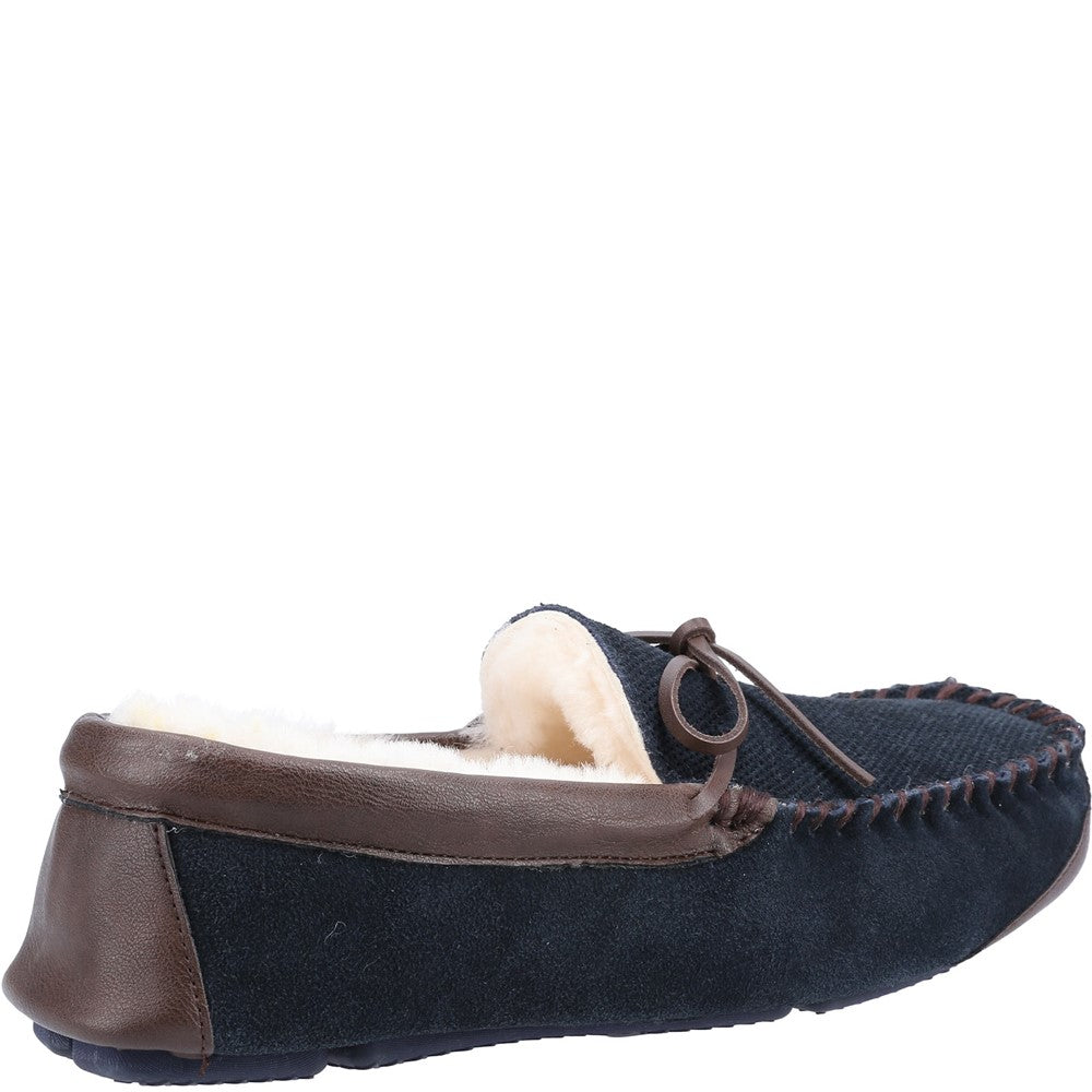 Northwood Sheepskin Moccasin Slippers Navy